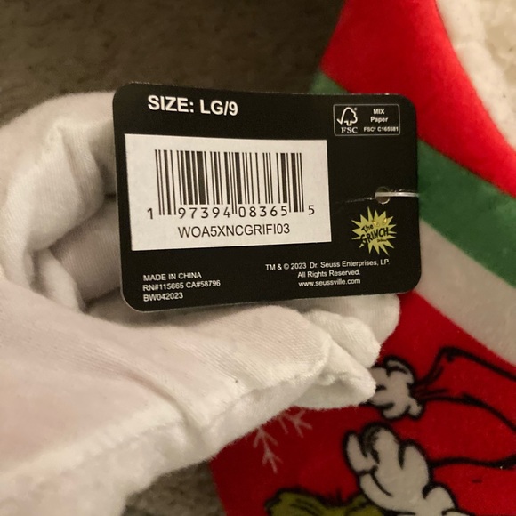 NWT GRINCH Slippers - Picture 3 of 4